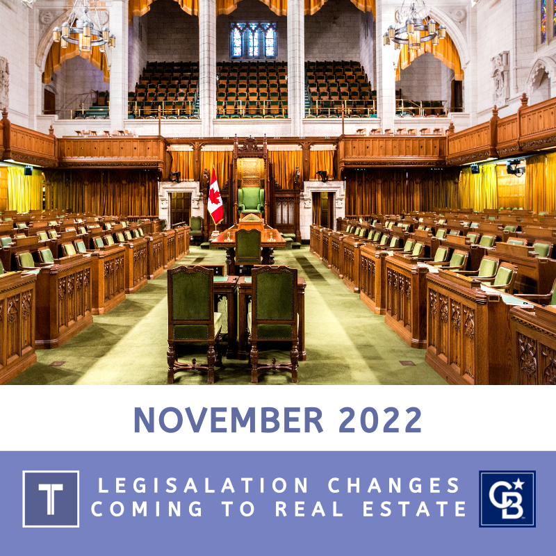 Canadian Parliament Legislation changes for BC Real Estate Coming in January 2023.