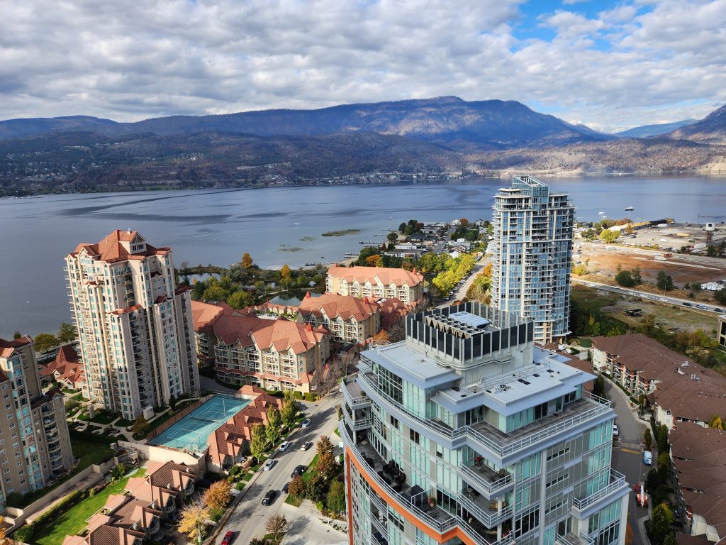 Views of Kelowna from a One Water St Penthouse
