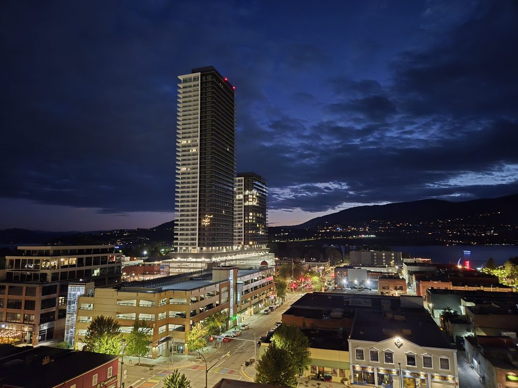 Kelowna Real Estate Market September 2025 view towards Water St by the Park
